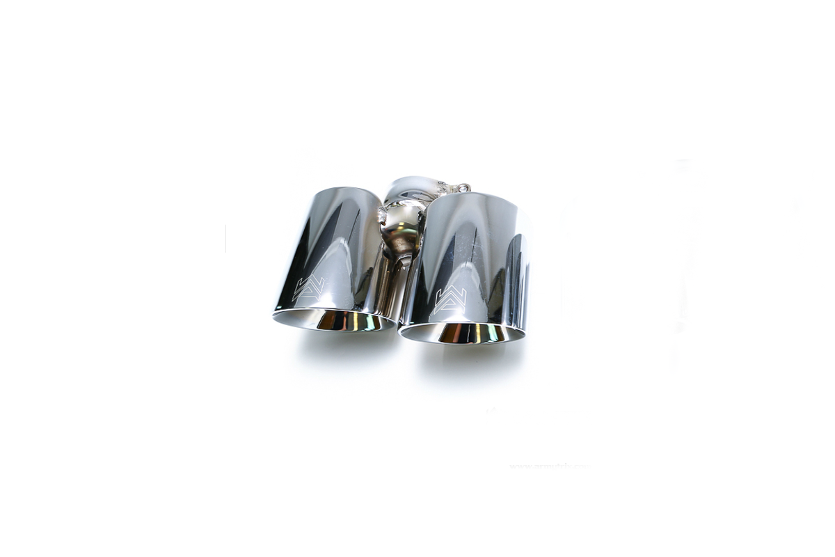 Armytrix – Stainless Steel Single chrome silver spare replacement tip 2x89mm for PORSCHE 911 997 MK2 36L CARRERA