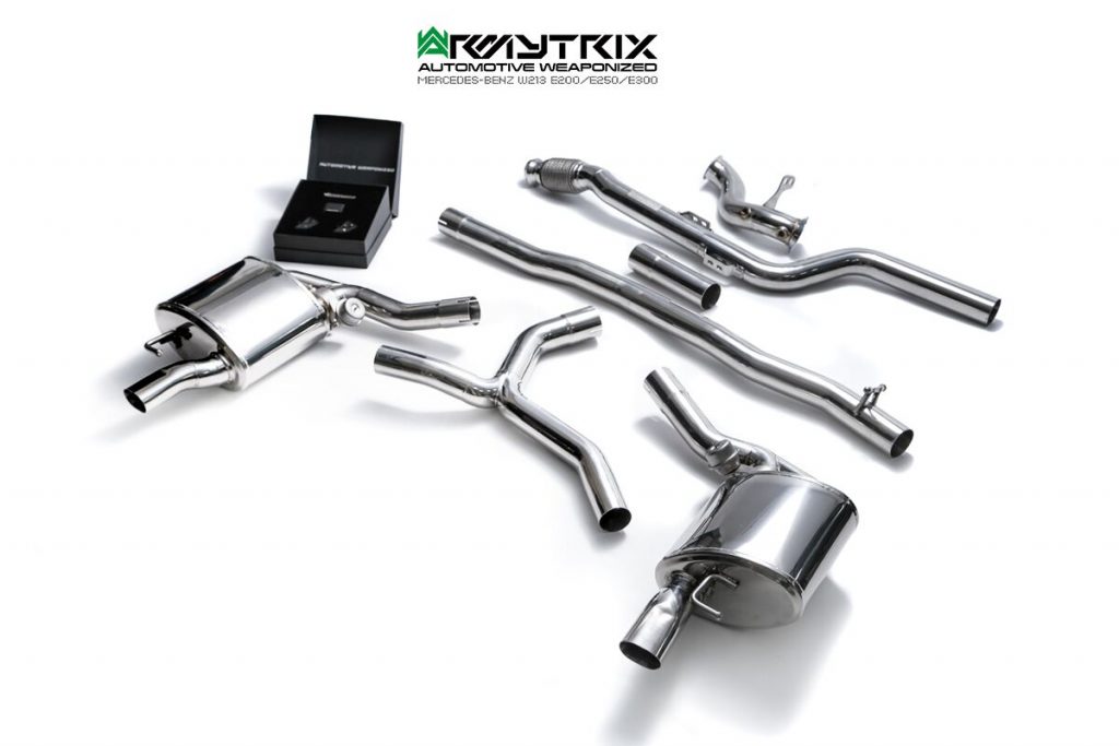 Armytrix – Stainless Steel Front-pipe + Mid-pipe + Valvetronic Muffler + Wireless Remote Control Kit for MERCEDES-BENZ E-CLASS C213 E200