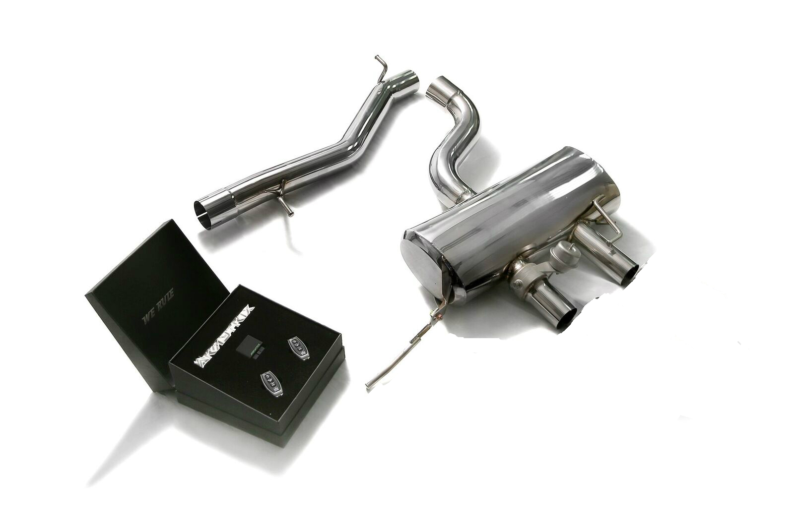 Armytrix – Stainless Steel Link Pipe + Valvetronic Muffler (76mm) + Wireless Remote Control Kit for VW GOLF MK6 20 TSI R20