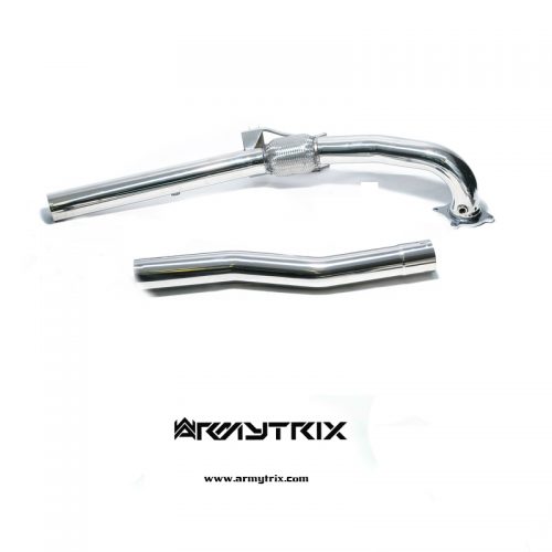 Armytrix – Stainless Steel High-flow performance decatted downpipe + Secondary downpipe with cat simulator (76mm) for VW GOLF MK6 20 TSI R20