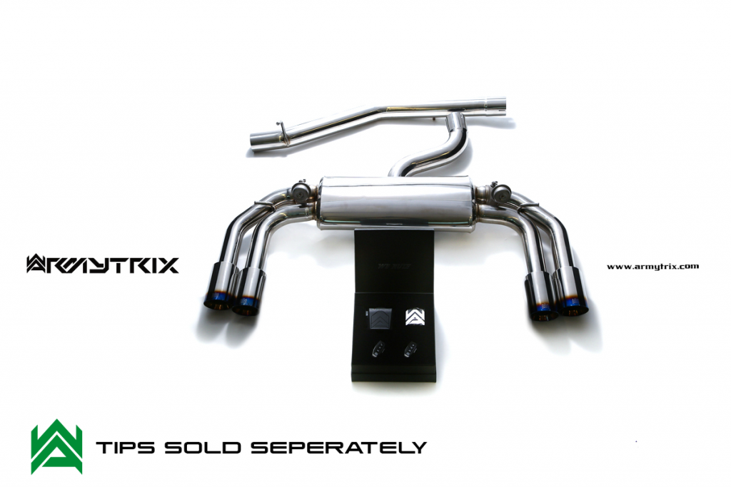 Armytrix – Stainless Steel Mid-pipe 1 and Mid-pipe 2 + Valvetronic mufflers + Wireless remote control kit for VW GOLF MK7 20 TSI R