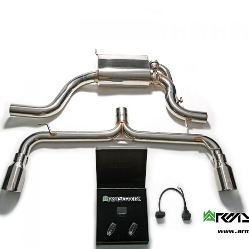 Armytrix – Stainless Steel Valvetronic Muffler (76mm) + link Y pipe + Wireless Remote Control Kit for VW SCIROCCO R 20 TSI
