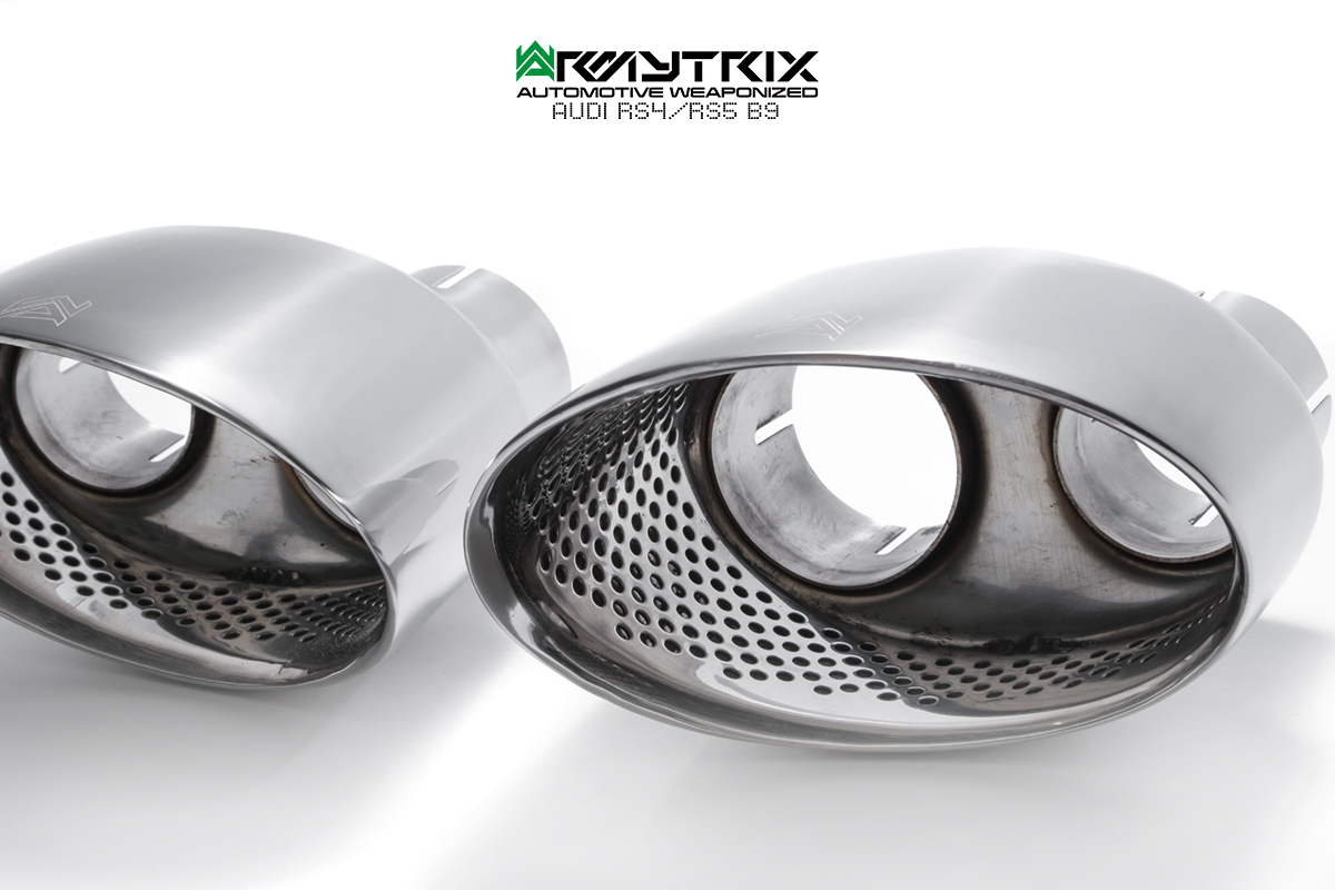 Armytrix – Stainless Steel Dual Oval Chrome silver tips for AUDI RS5 B9 29 TFSI SPORTBACK