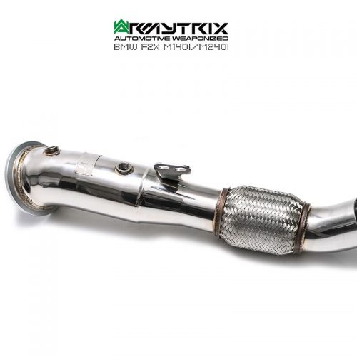 Armytrix – Stainless Steel High-flow performance de-catted down pipe with cat simulator for BMW 2 SERIES F22 M240I