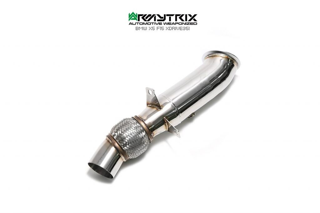 Armytrix – Stainless Steel High-flow performance de-catted down pipe with cat simulator for BMW X6 F16 35I