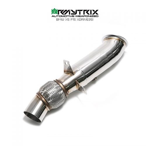 Armytrix – Stainless Steel Ceramic Coated High-flow performance de-catted down pipe with cat simulator for BMW X6 F16 35I
