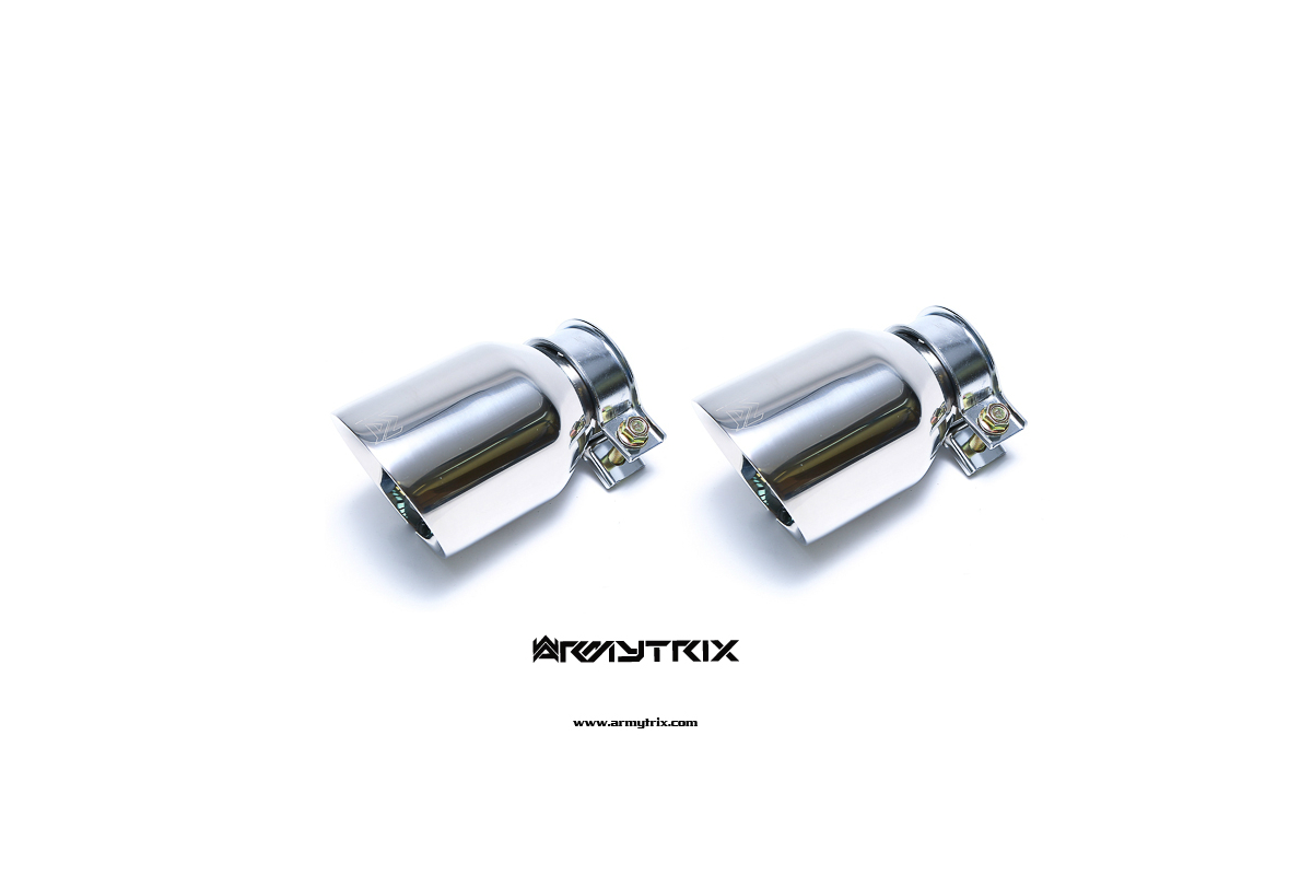 Armytrix – Stainless Steel Dual Chrome Silver Tips (2x101mm) for VW GOLF MK6 20 TSI GTI
