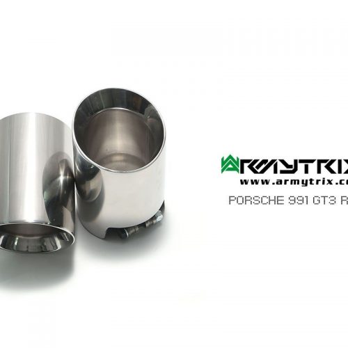Armytrix – Stainless Steel Quad Chrome Silver Tips (2x101mm) for PORSCHE 911 991 MK1 40L GT3 RS