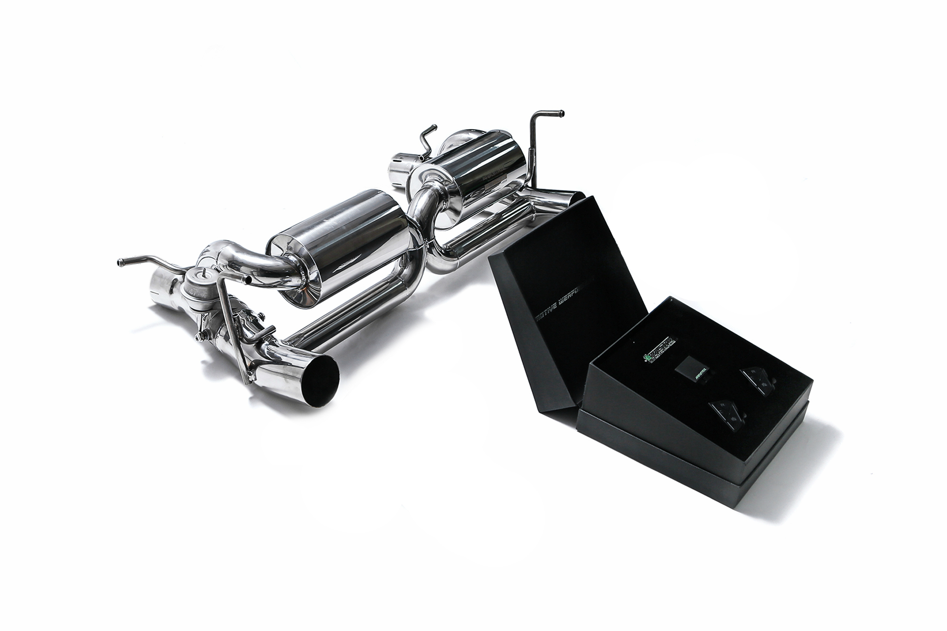 Armytrix – Stainless Steel X-pipe + Valvetronic Muffler (L and R) + Wireless Remote Control Kit for FERRARI 488 SPIDER 39L