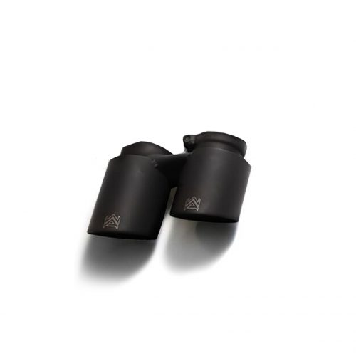 Armytrix – Stainless Steel Set of 2 single matte black spare replacement tips 2x89mm for PORSCHE 911 991 MK1 34L CARRERA
