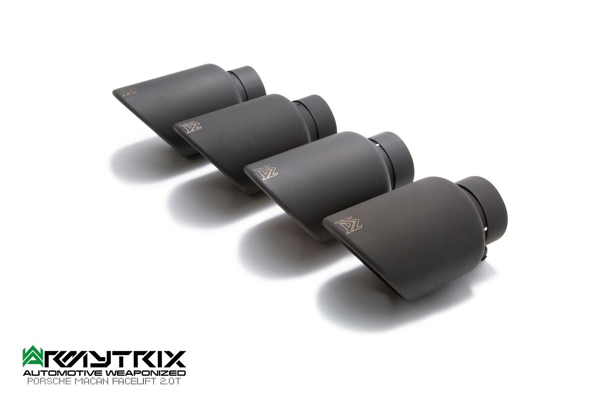 Armytrix – Stainless Steel Quad Matte Black Tips (4x115mm) for PORSCHE MACAN 95B 30L GTS