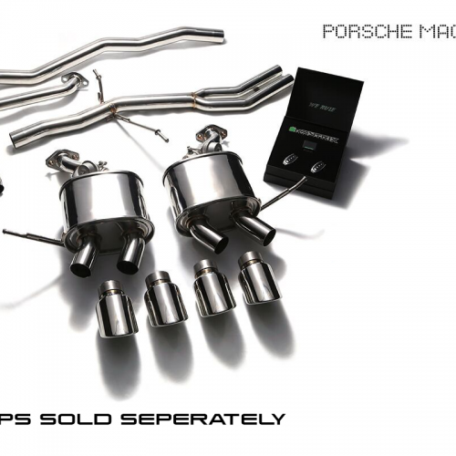 Armytrix – Stainless Steel Front pipe + Mid-pipe (sec 1 and sec 2) + Valvetronic Muffler (L and R) + Wireless Remote Control Kit for PORSCHE MACAN 95B 20L