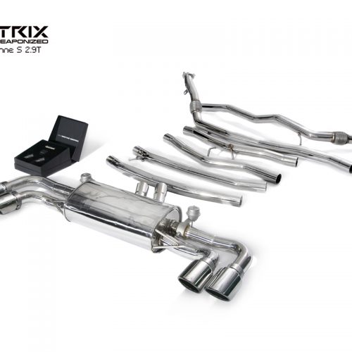 Armytrix – Stainless Steel Front pipe + Mid pipe 1+ Mid pipe 2 + Valvetronic muffler + Wireless remote control kit for PORSCHE CAYENNE E3 29L S